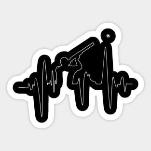 Trap Skeet Shooting Heartbeat Sticker